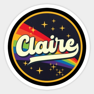 Claire // Rainbow In Space Vintage Style Sticker